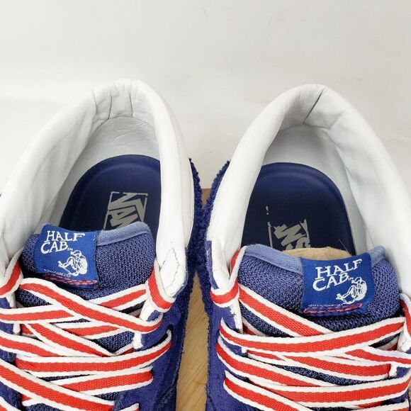 Vans Half Cab Pro Shoes Men 12 Blue Suede College Retro Skate Fat Tongue Sneaker - Picture 5 of 14